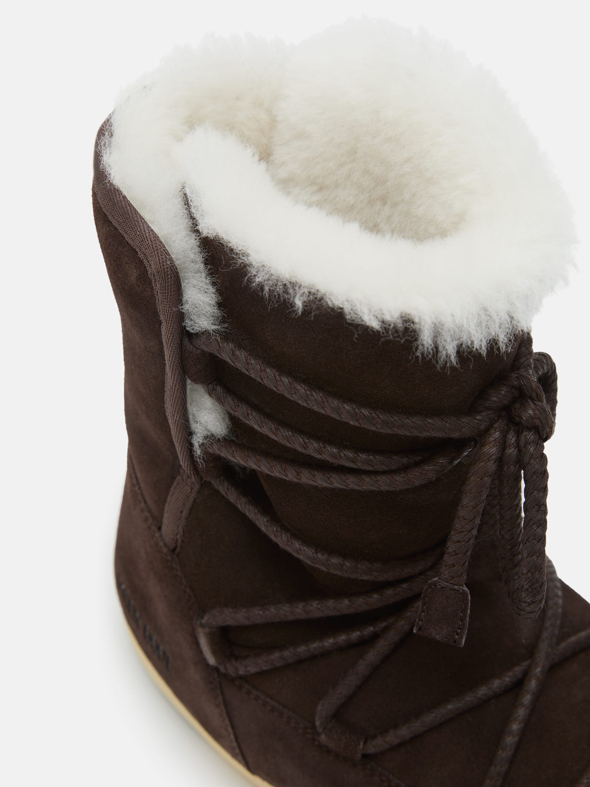 BOTTES EVX MARRON SOMBRE SUÈDE ET SHEARLING