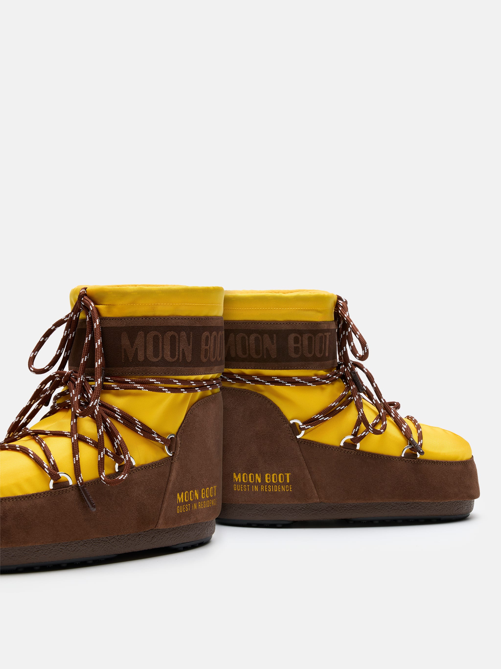 MOON BOOT X GUEST IN RESIDENCE ICON LOW NYLON Tournesol & Cacao Bottes