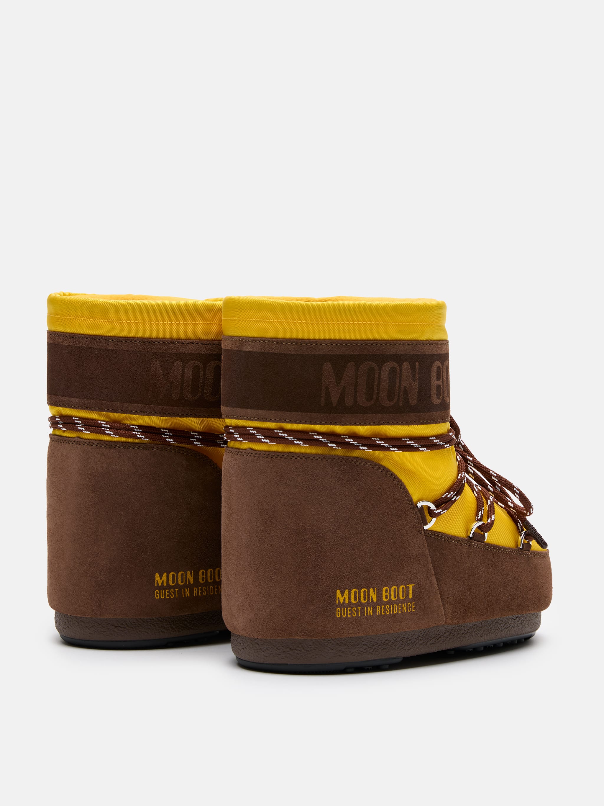 MOON BOOT X GUEST IN RESIDENCE ICON LOW NYLON Tournesol & Cacao Bottes