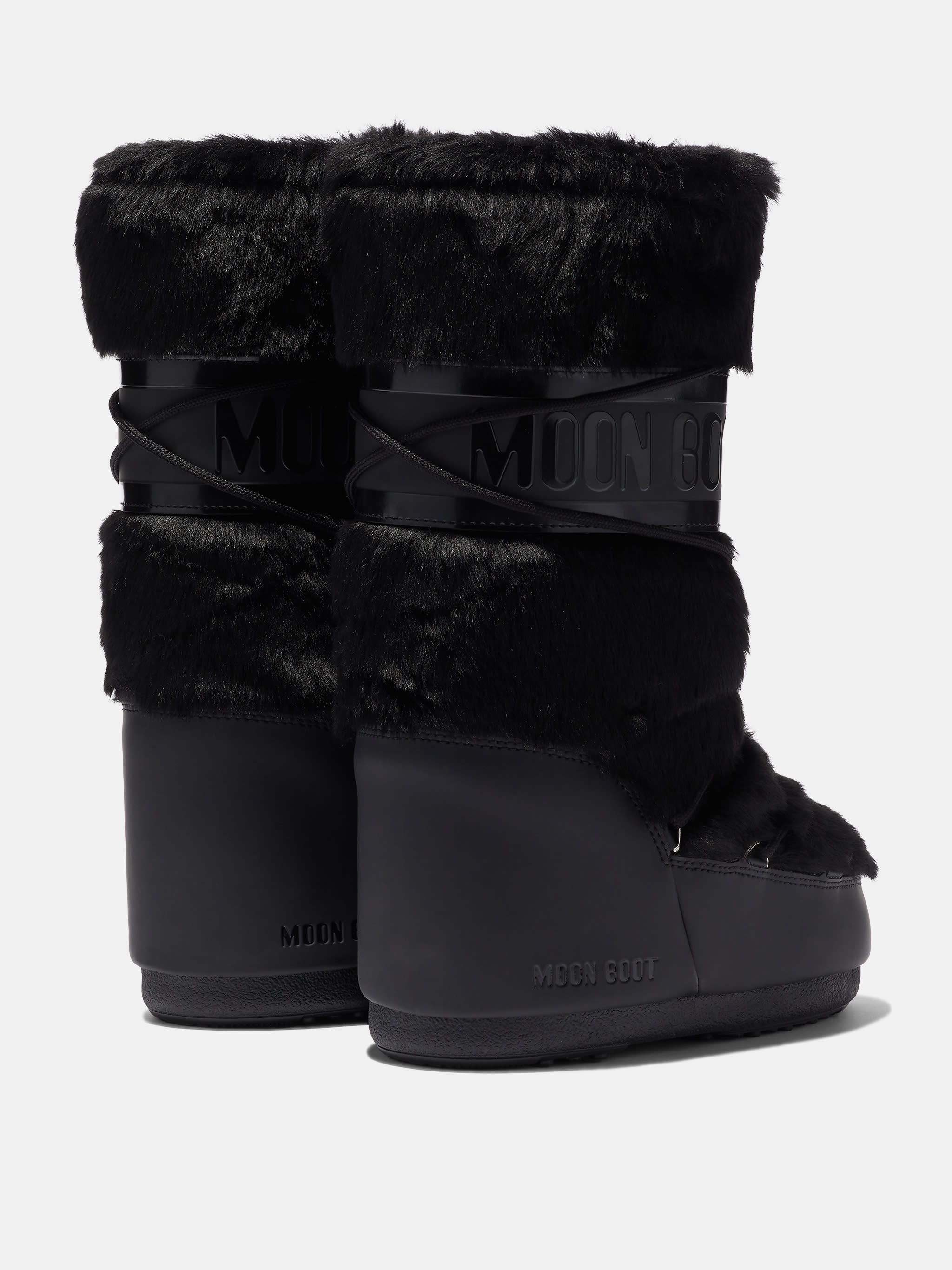 BOTTE EN FAUX-POIL NOIR ICON