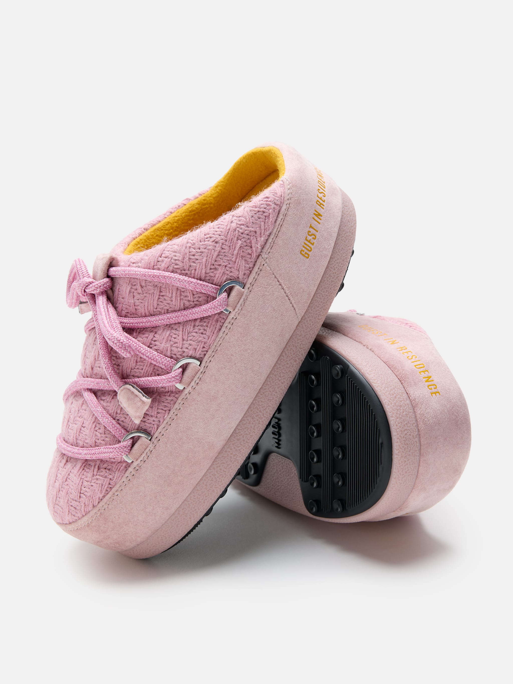 MOON BOOT X GUEST IN RESIDENCE EVX MULES CROCHET ROSE