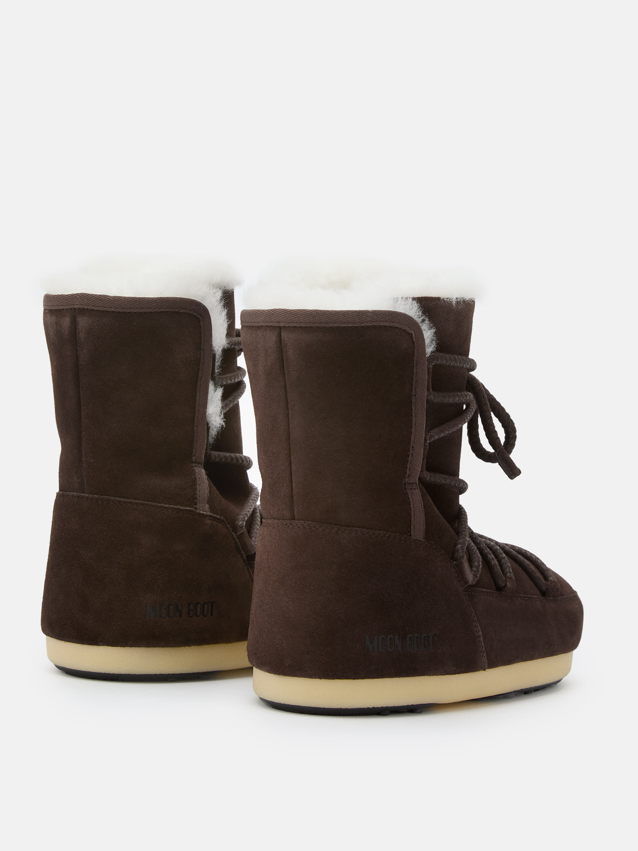 BOTTES EVX MARRON SOMBRE SUÈDE ET SHEARLING