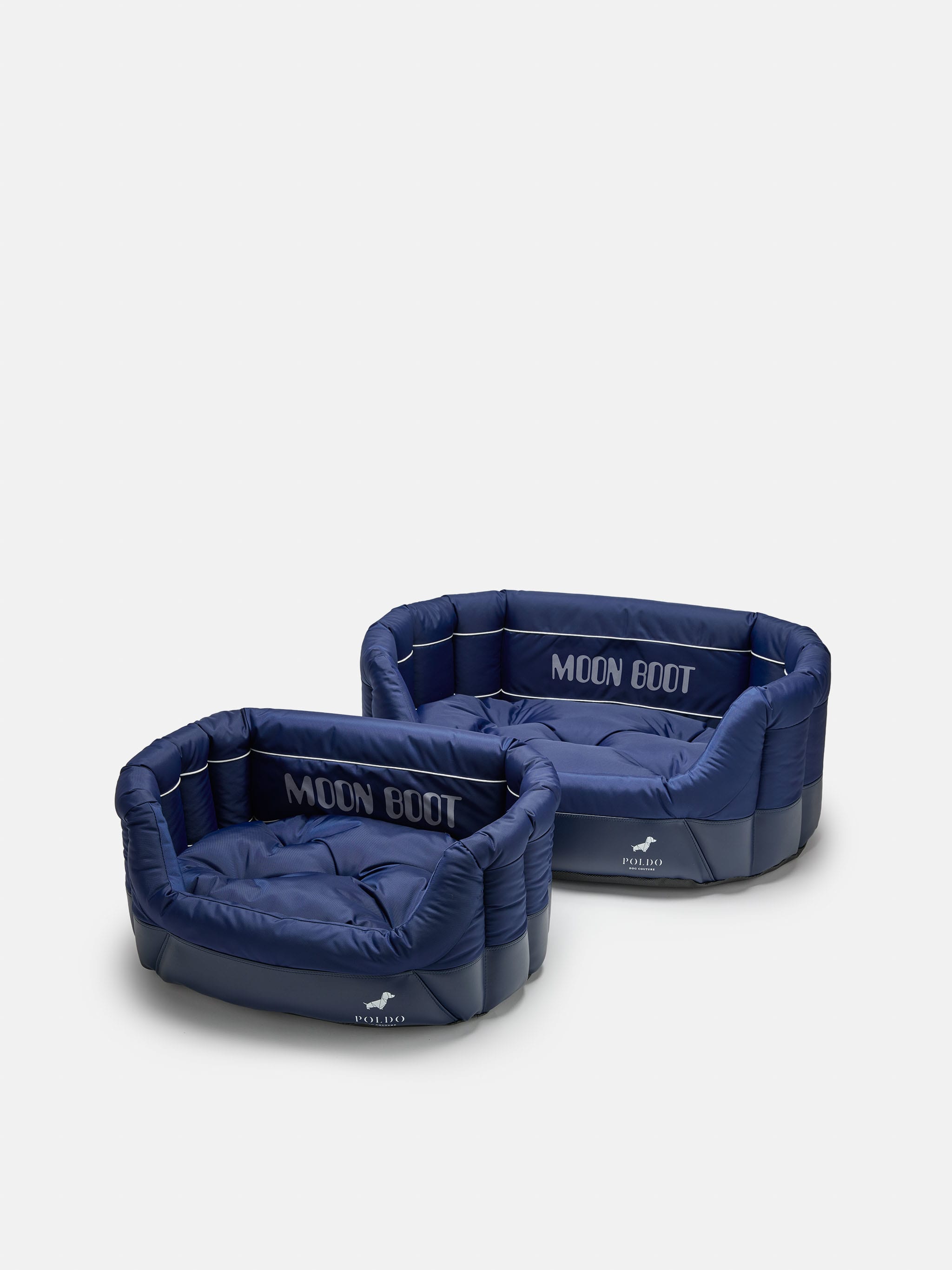 MOON BOOT X POLDO DOG COUTURE LIT DE CHIEN REMBOURRÉ BLEU