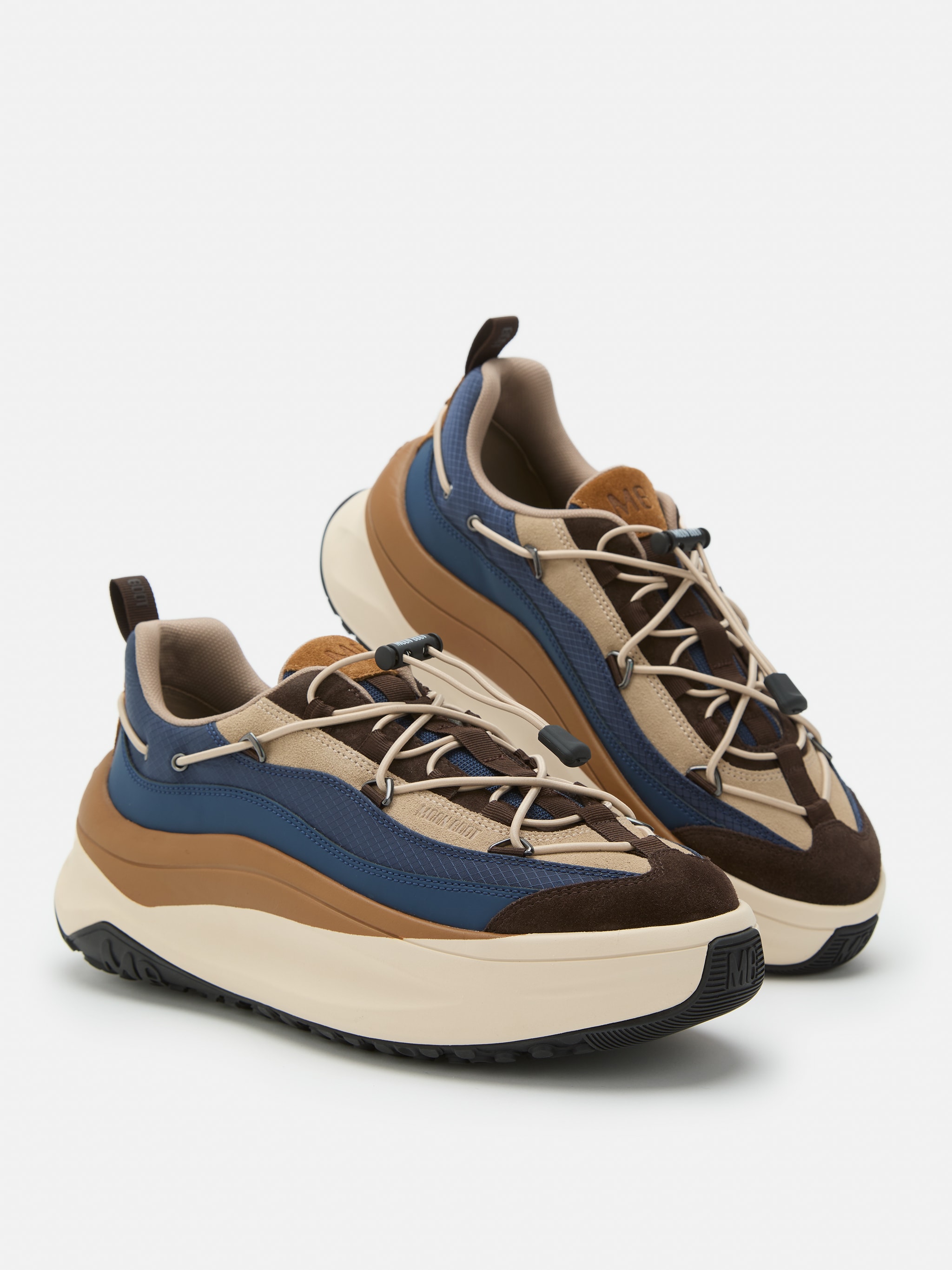 MOCASSINS MOON247 XLACE BLEU NAVY & MARRON