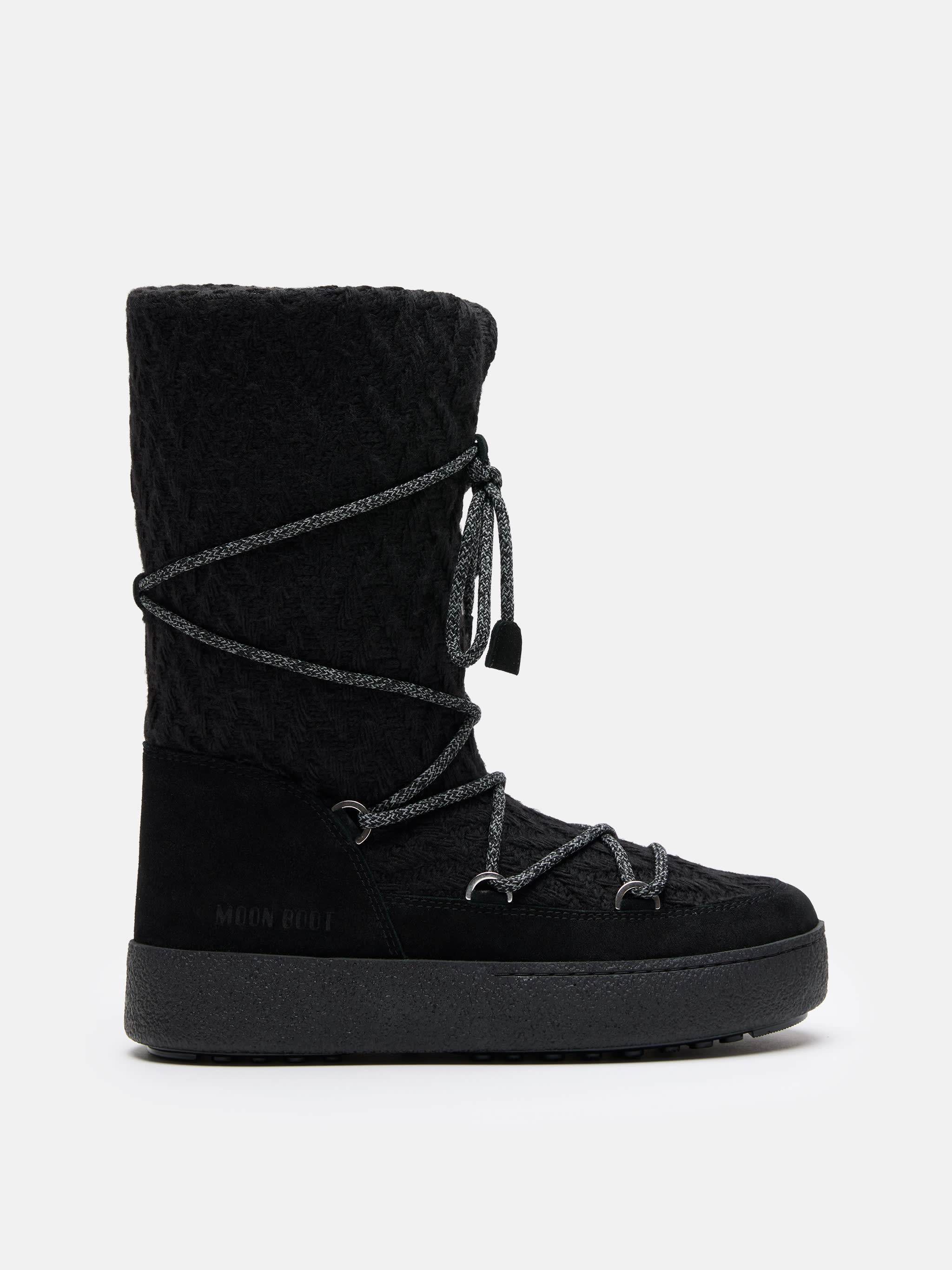 MOON BOOT X GUEST IN RESIDENCE LTRACK BOTTES NOIR TRICOTÉES