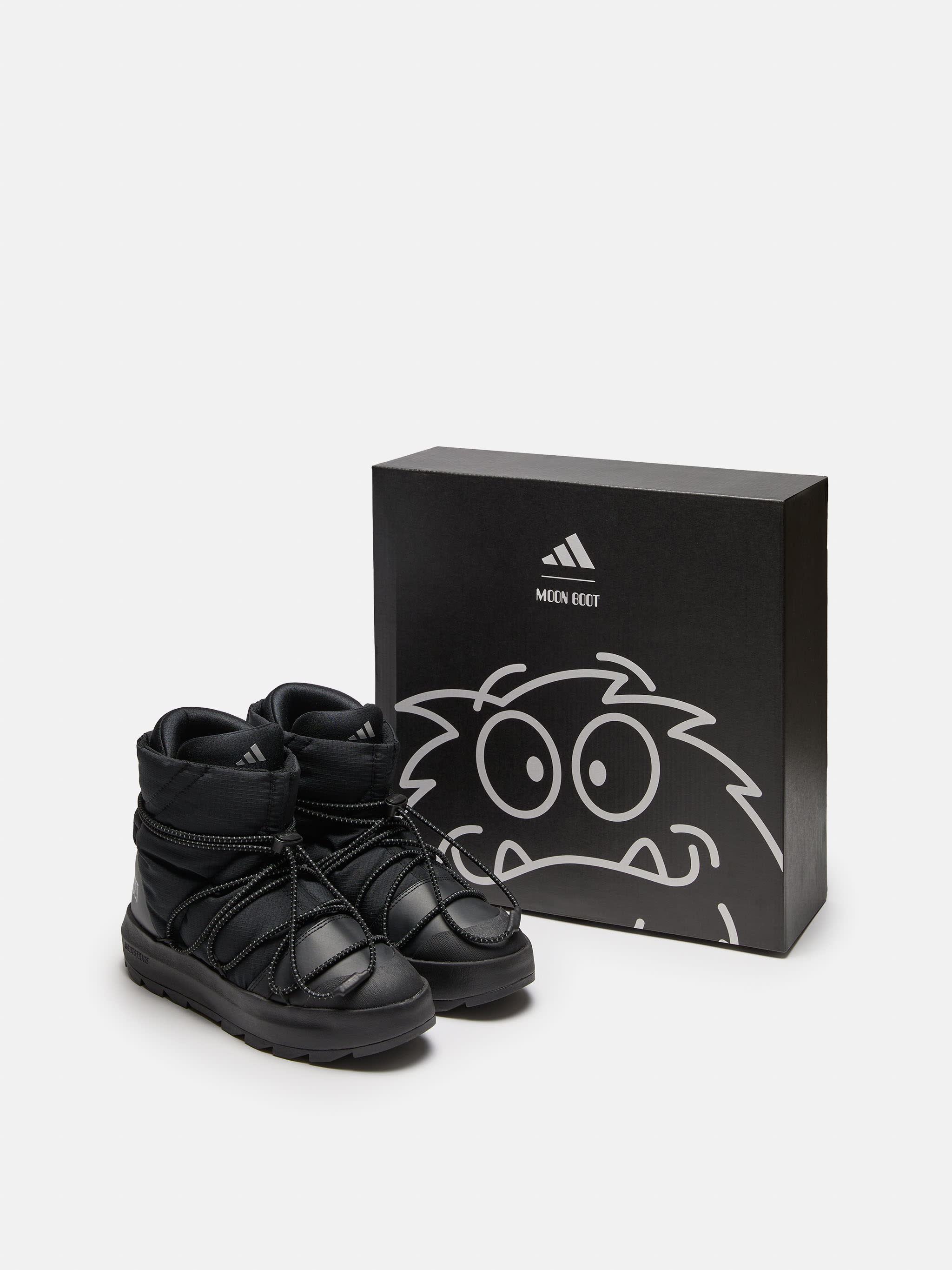 ADIDAS X MOON BOOT BASKETTES NOIR ACE MID-TOP