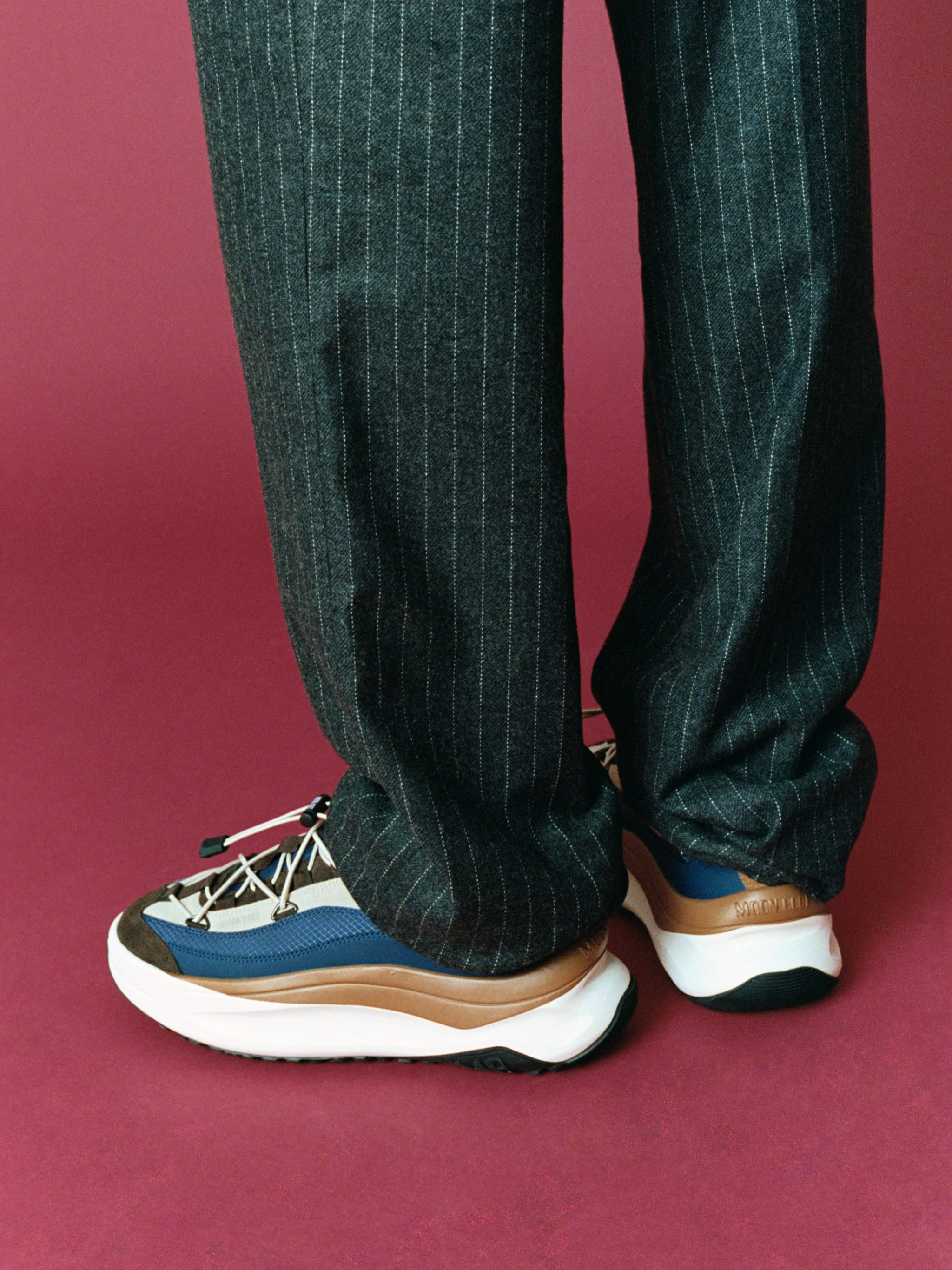MOCASSINS MOON247 XLACE BLEU NAVY & MARRON