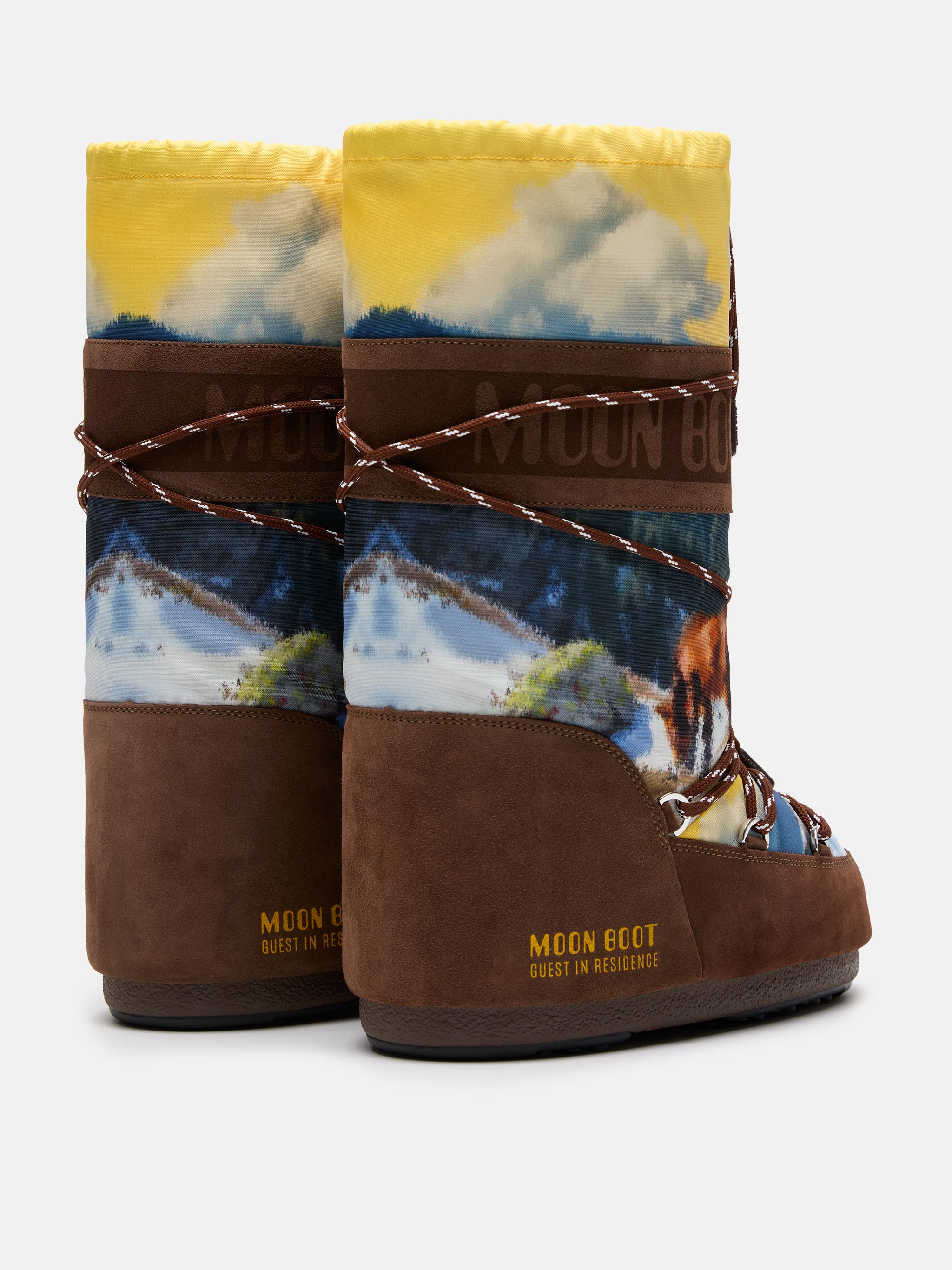 MOON BOOT X GUEST IN RESIDENCE ICON HIGH POSTCARD COCOA BOTTES