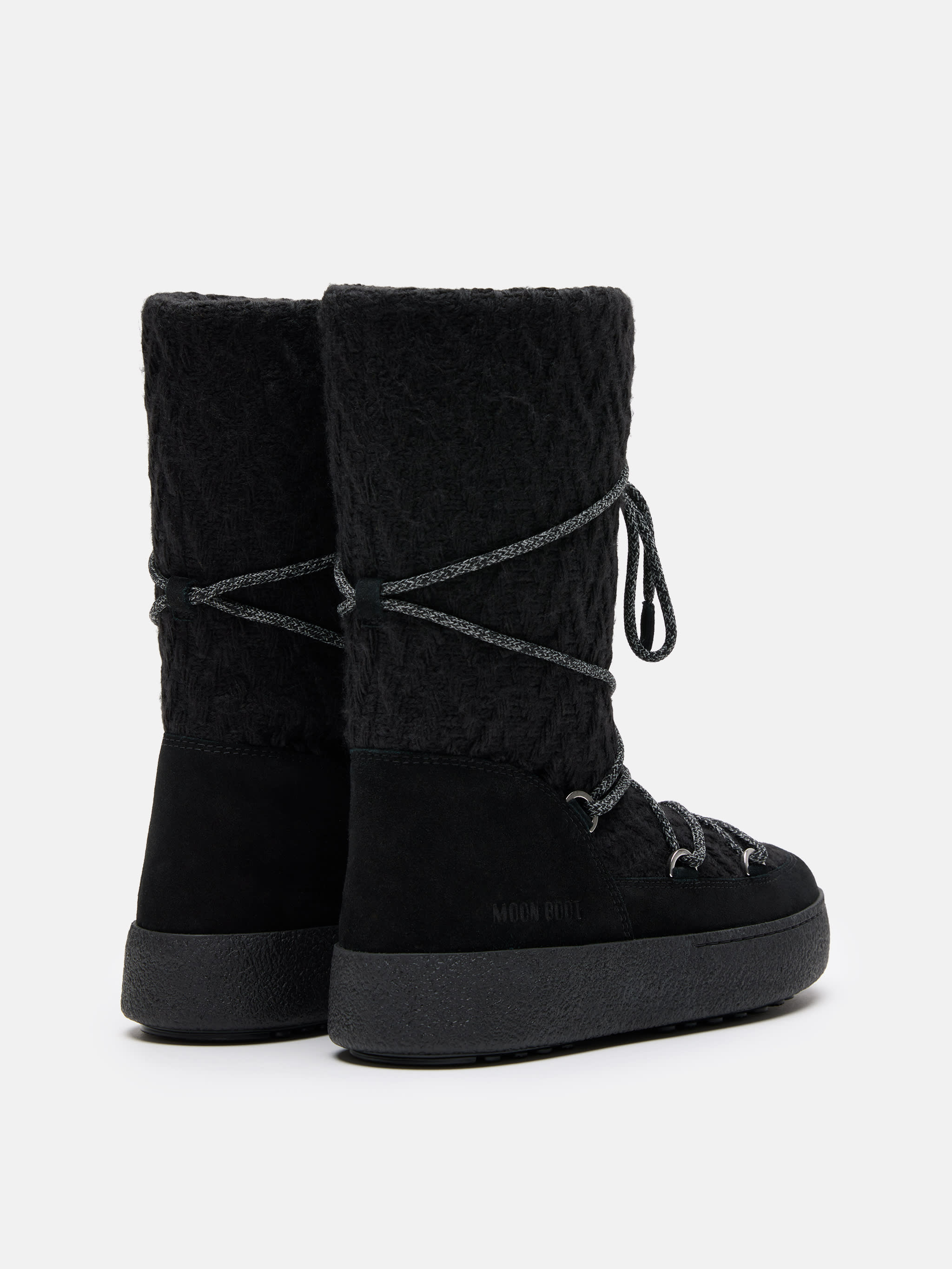 MOON BOOT X GUEST IN RESIDENCE LTRACK BOTTES NOIR TRICOTÉES
