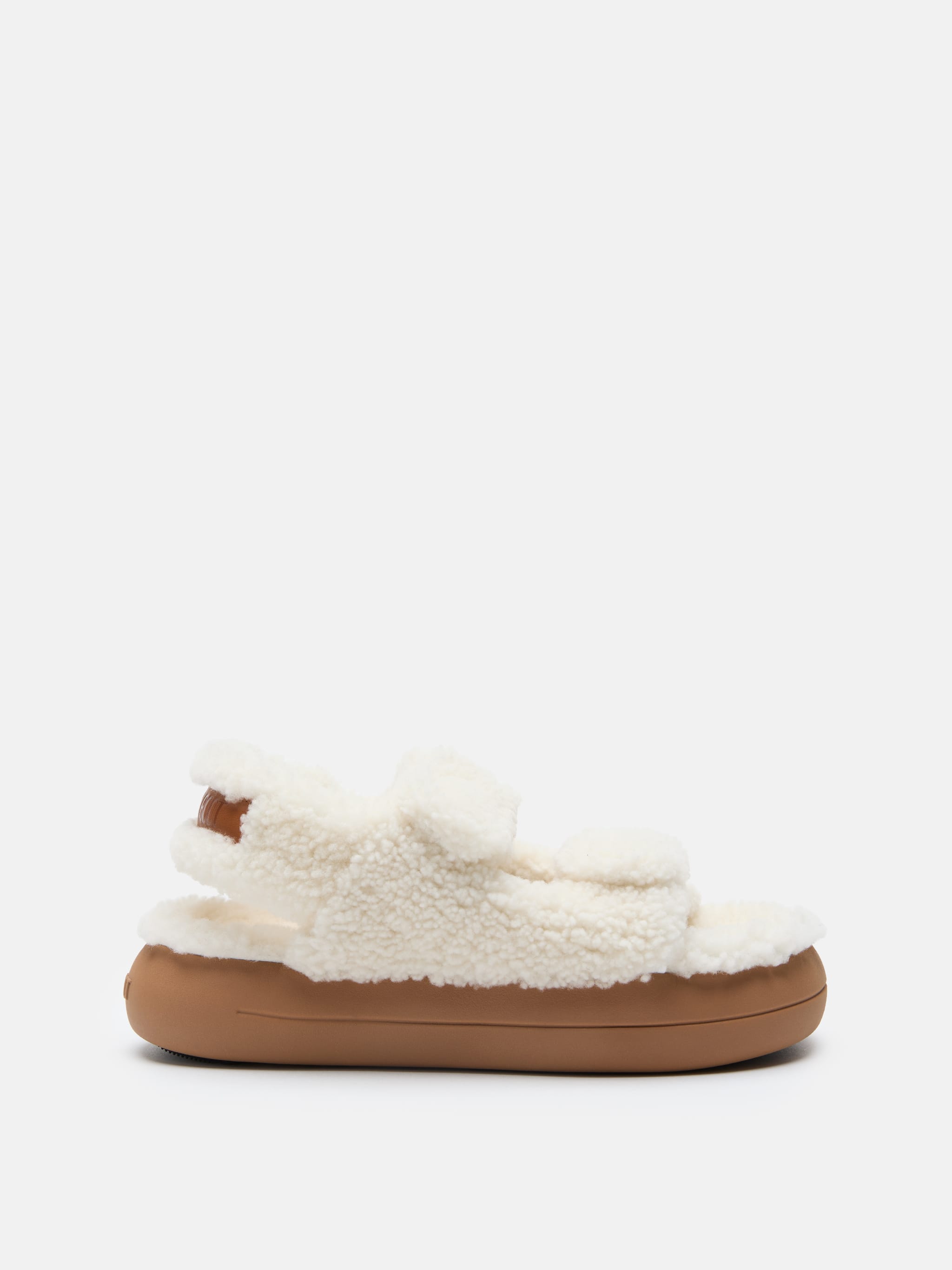 SANDALES SHEARLING BLANCHES