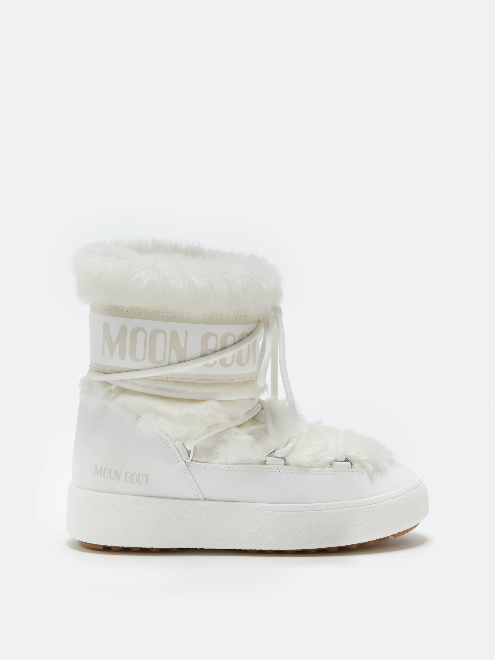 BOTTES LTRACK BAS BLANCHES EN FAUX-POIL