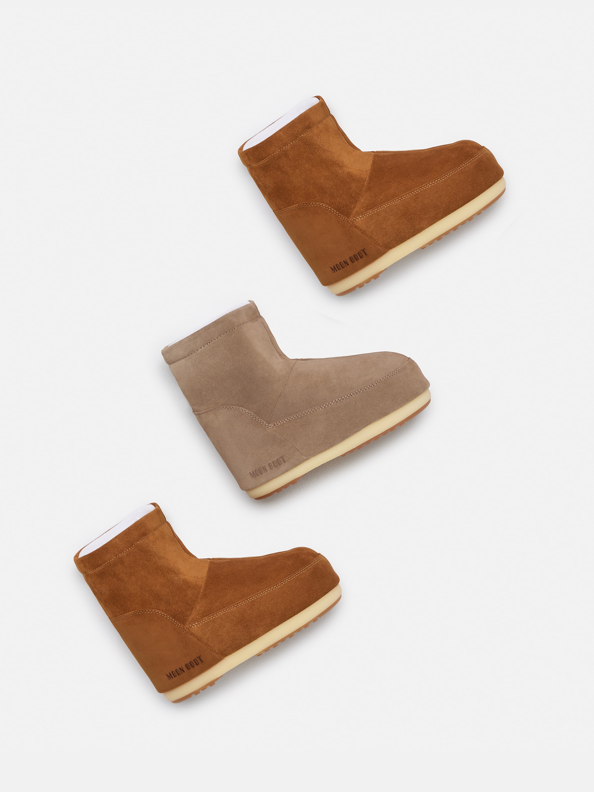 BOOTS EN SUEDINE TAN SANS LACETS